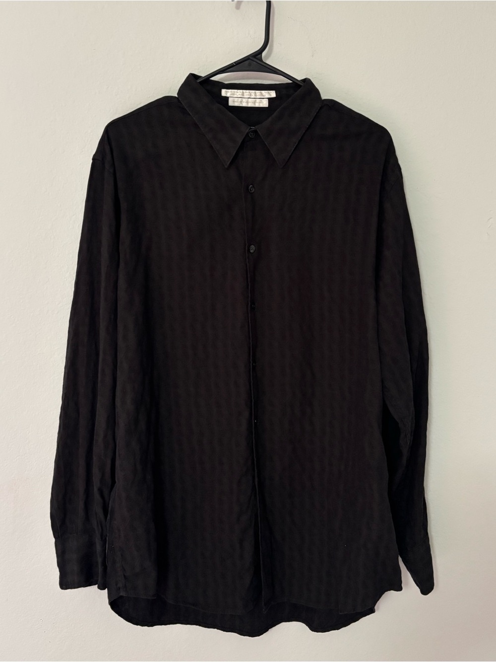 Perry Ellis Men's XL Black Paisley Jacquard Button Up Shirt